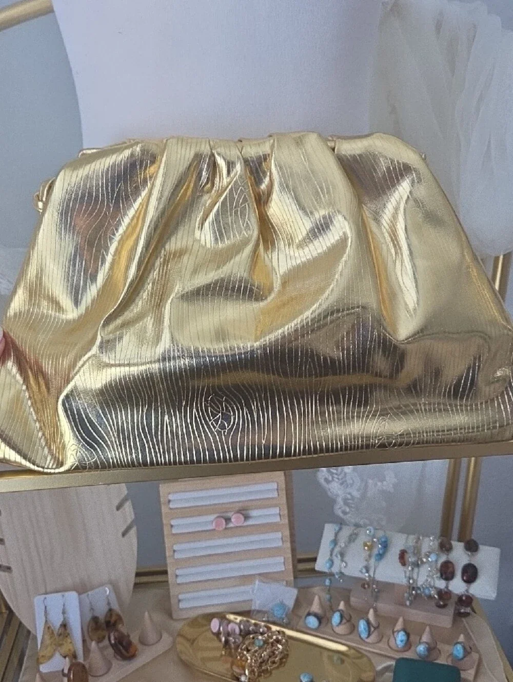 Gold Metallic Women’s Evening Clutch Bag